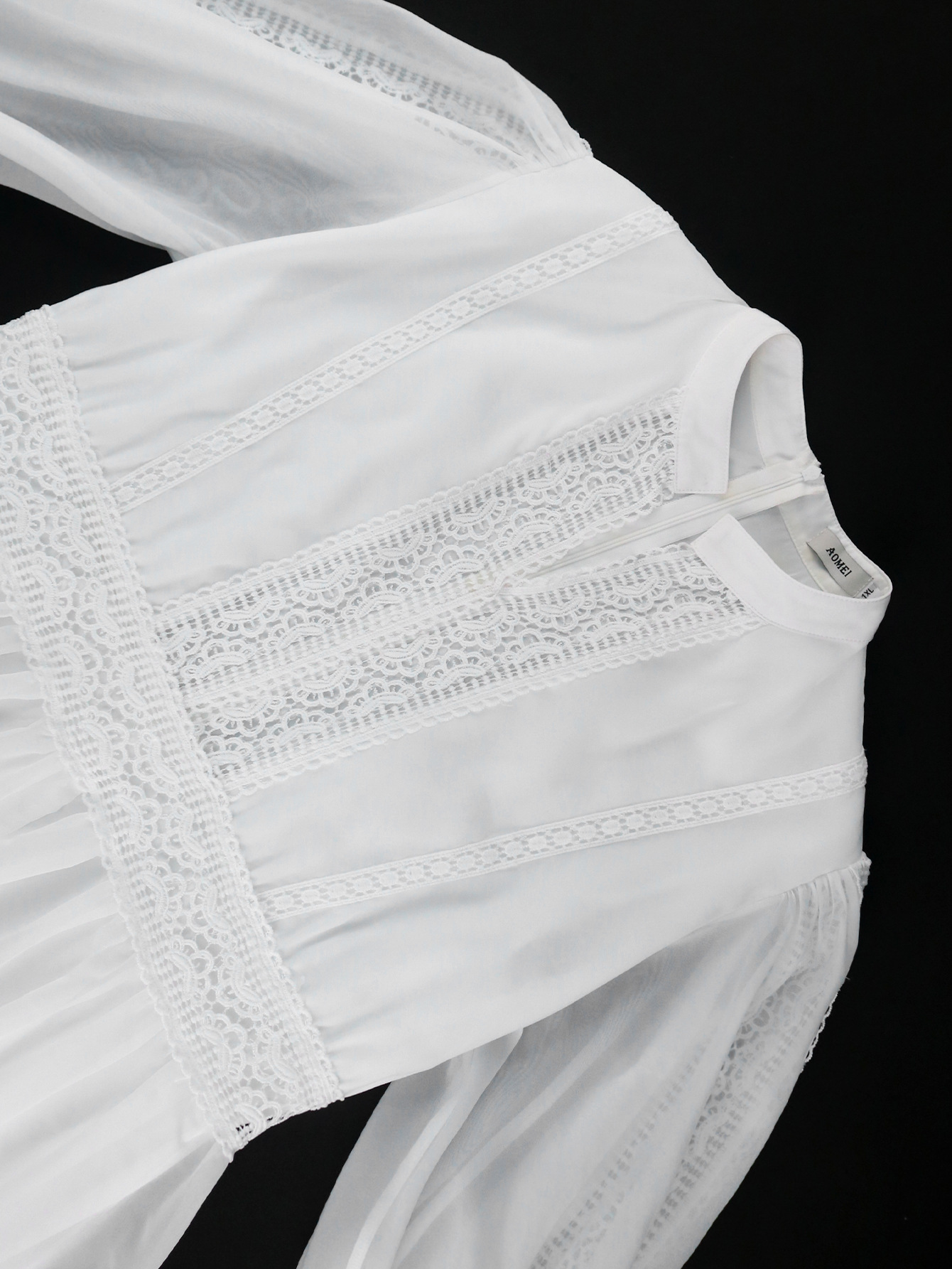 Plus Size Women Half-High Neck Lantern Sleeve Dress