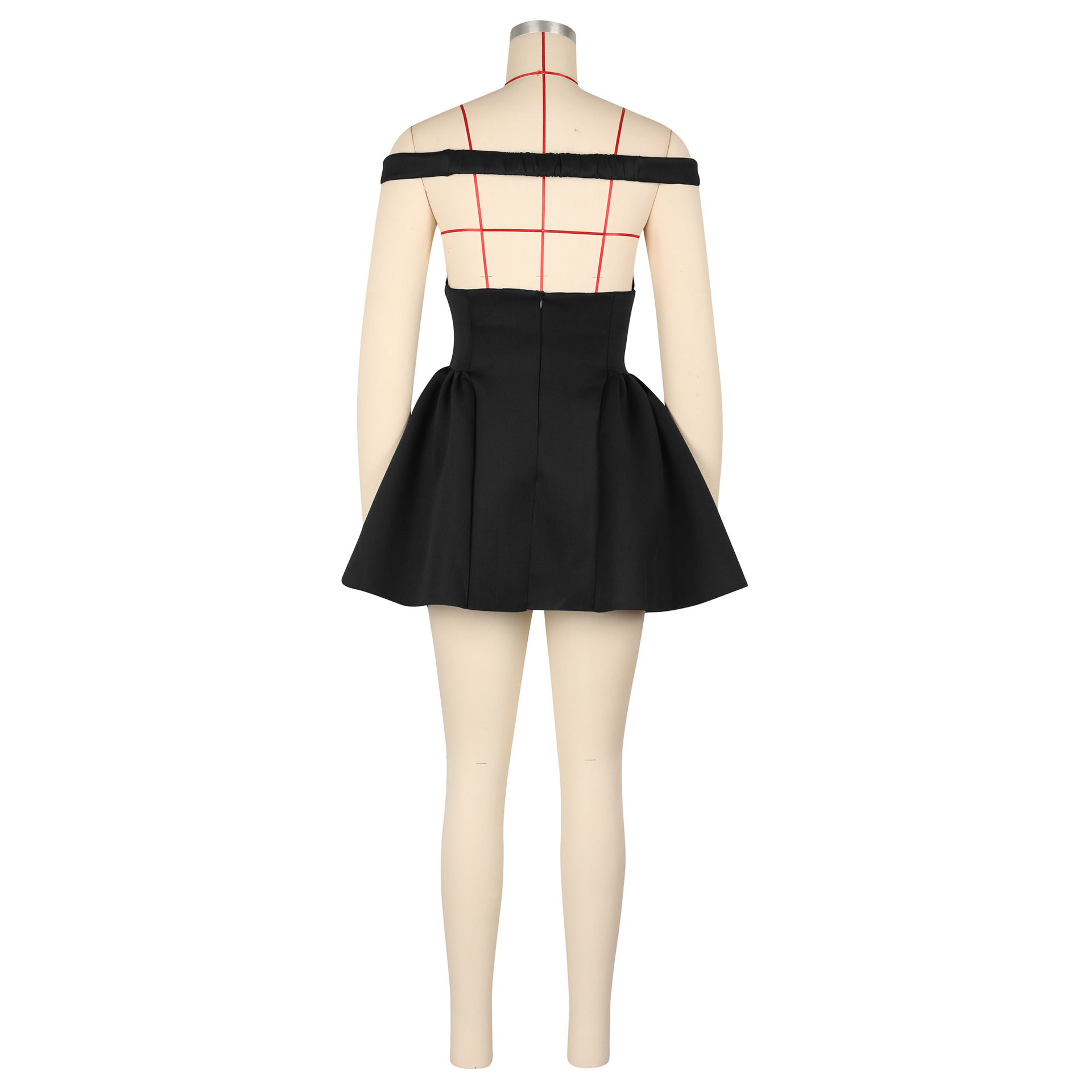 Women Sexy Puffy V-Neck Party Dress