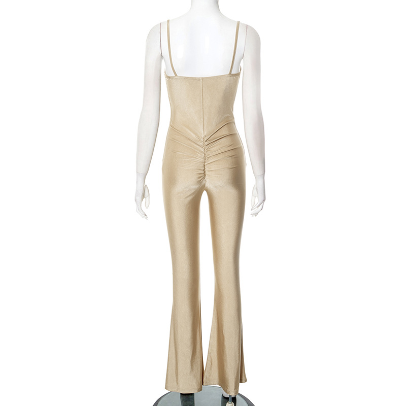 Spring Summer Tight-Fitting High-Waist Flared Jumpsuit For Women