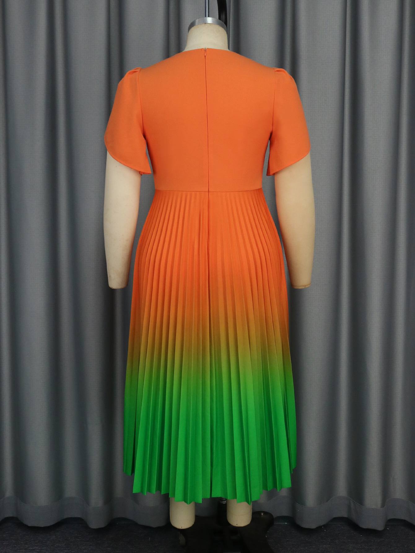 Women Gradient Contrast Formal Party Comfortable Pleated Dress