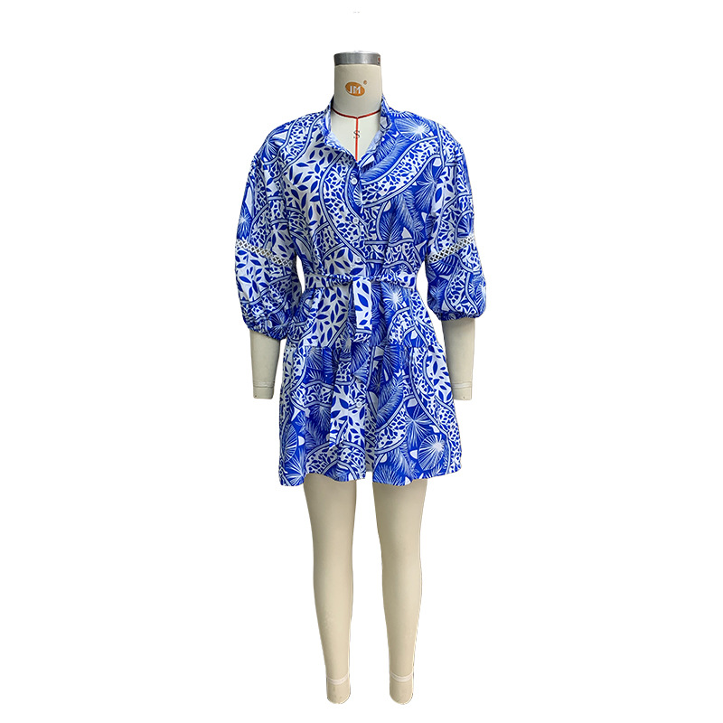 Spring Women's Fashion Print Beach Holidays Dress