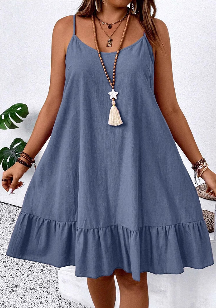 Plus Size Summer Women Suspender Casual Dress