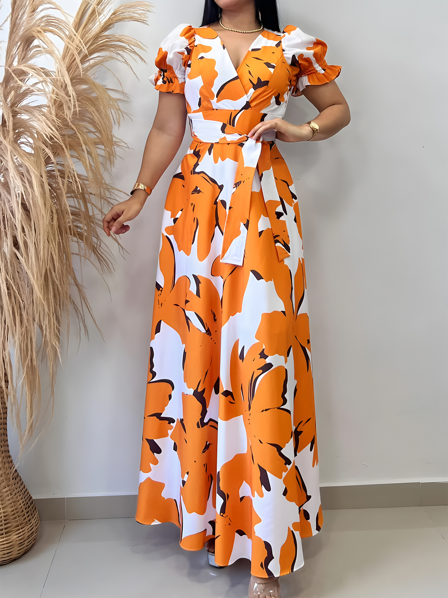 Women Princess Sleeve Print Summer Dress