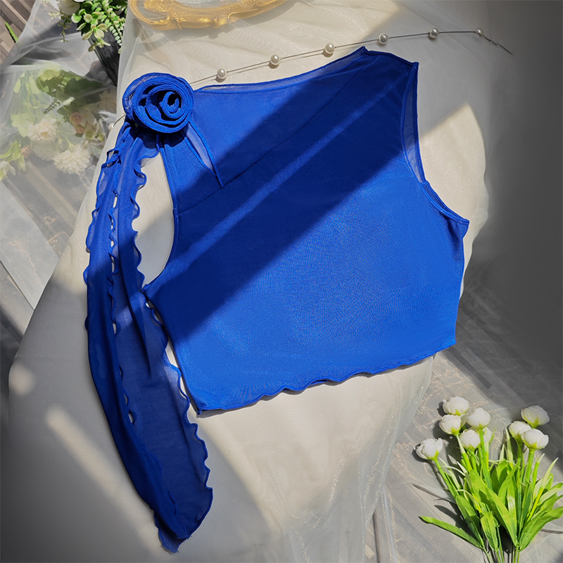 Summer Women's Floral Lace-Up Cut-Out Sexy Camisole Top