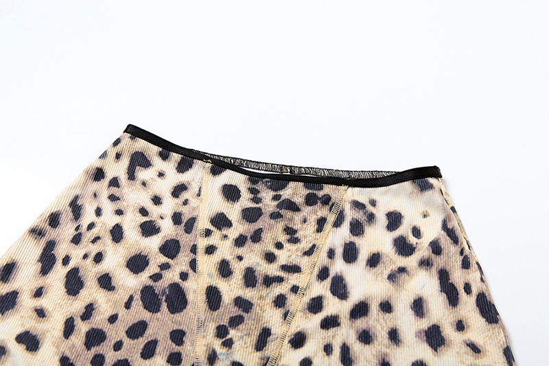 Women's Spring Leopard Print Slim Fitted Camisole and Casual Shorts Set