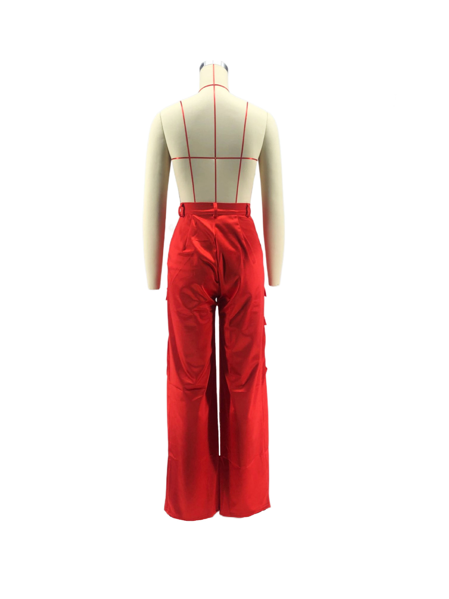 Women Casual Zipper Solid Pocket Zipper Trousers