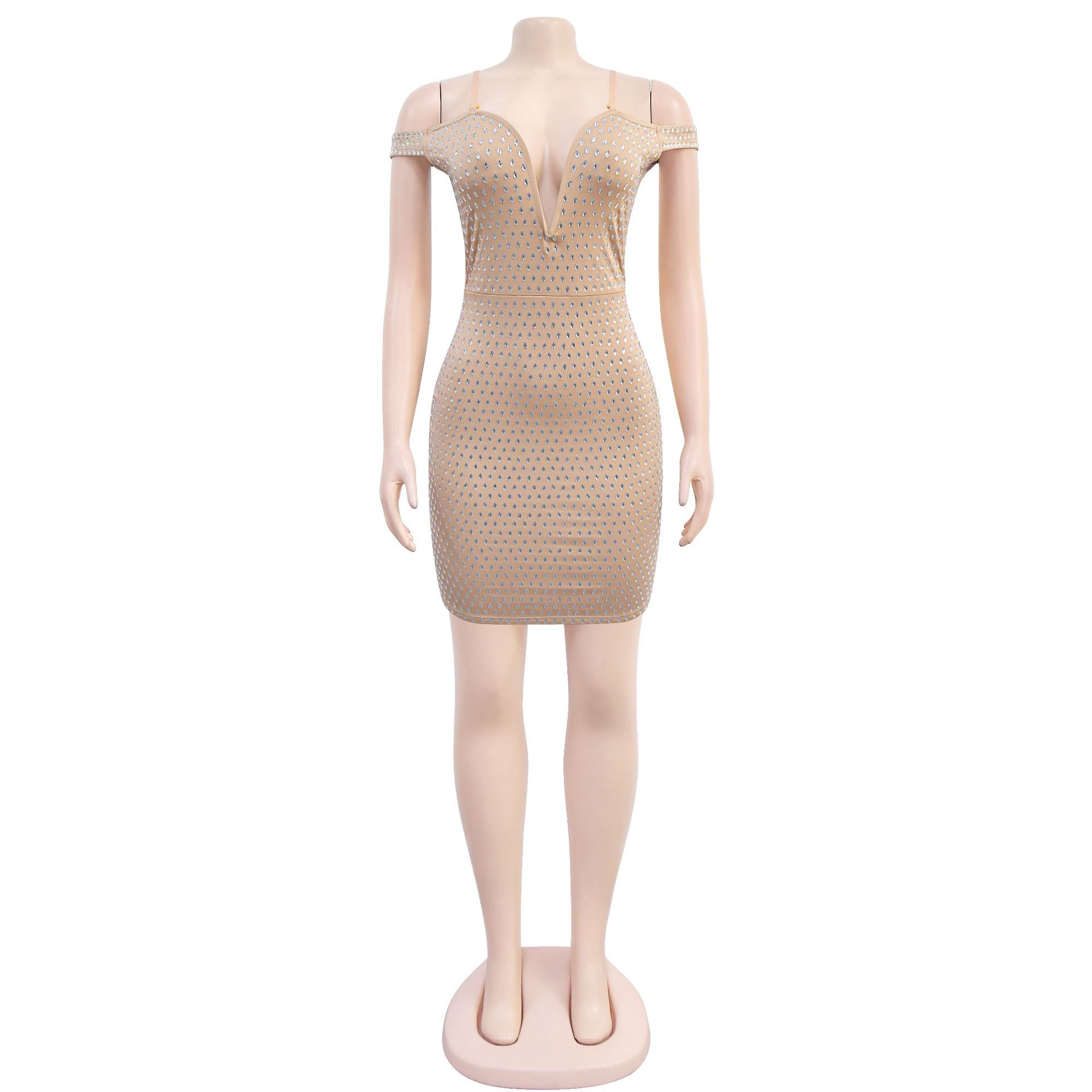 Women Sexy Suspender Beaded Dress