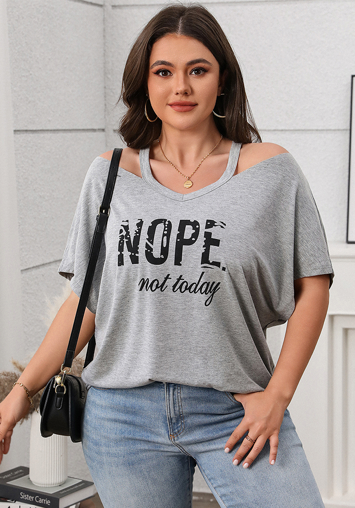 Spring Casual Plus Size Women's Short-Sleeve Off-Shoulder Top