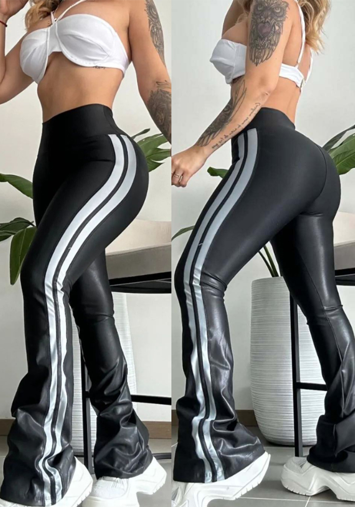 Women Side Contrast Webbing Sweatpants