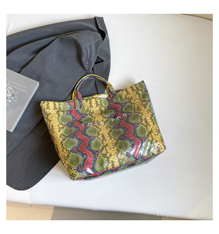 Women Trendy Tote Spring Handbag Snakeskin Shoulder Bag