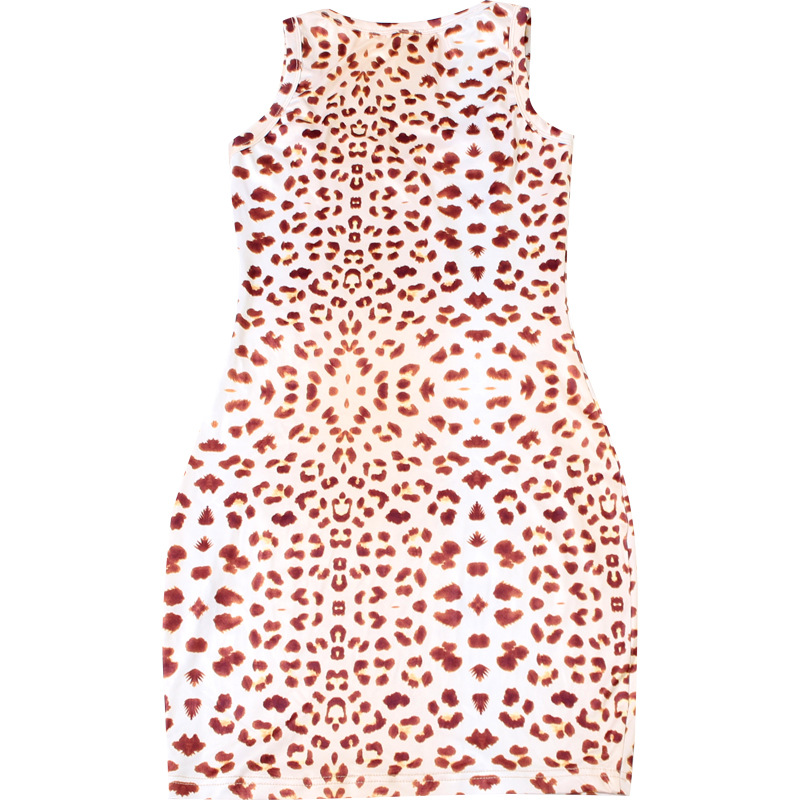 Women's Spring Sexy Lace Patchwork V-Neck Bodycon Leopard Dress