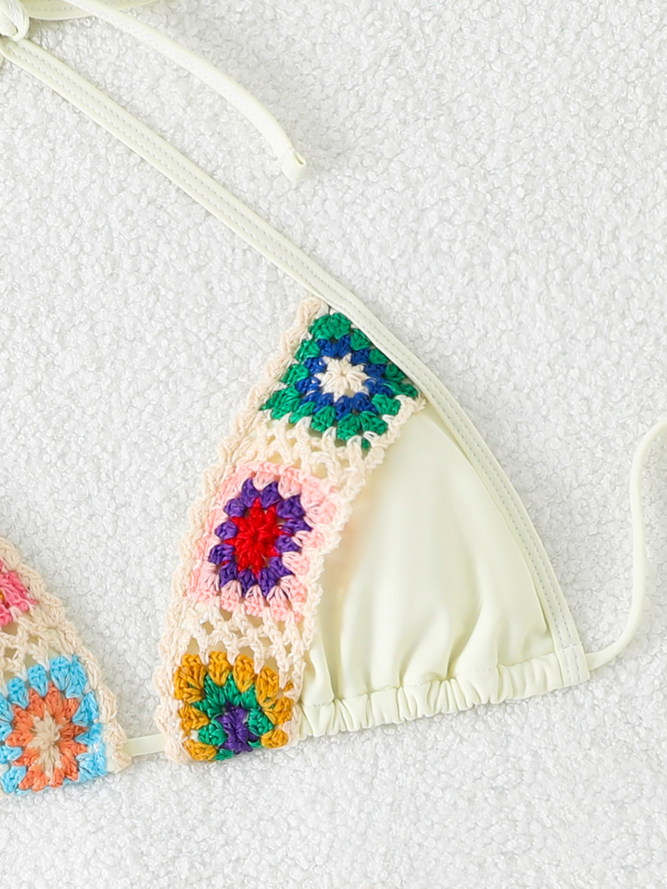 Bikini Set Embroidered Halter Tie-Back Swimsuit for Women