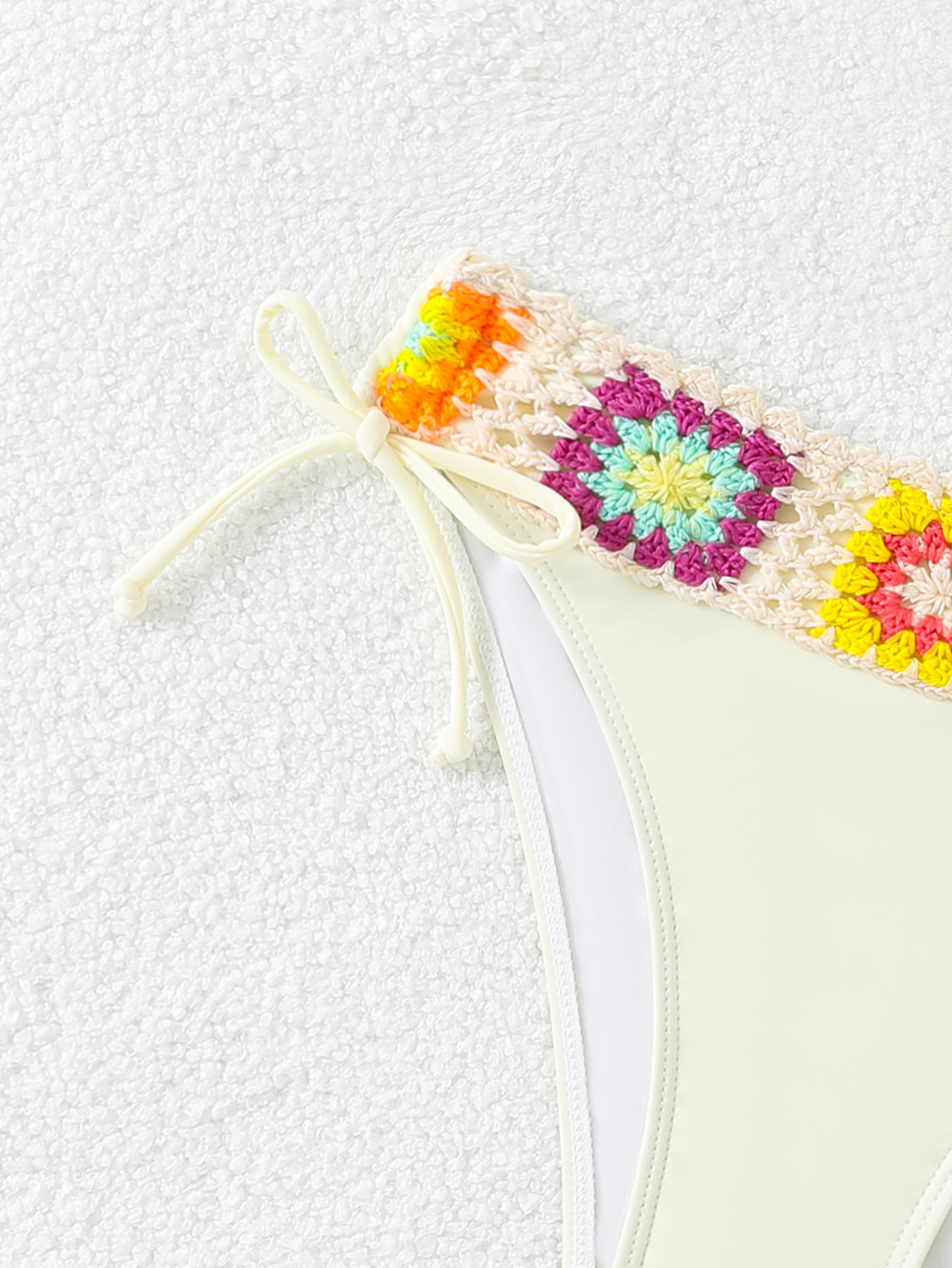 Bikini Set Embroidered Halter Tie-Back Swimsuit for Women