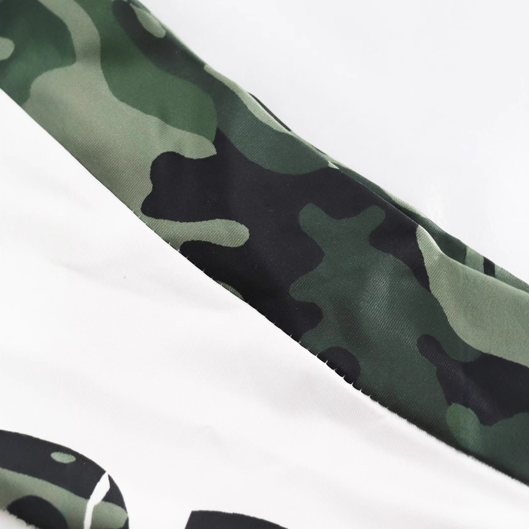 Women Camouflage Off Shoulder T-Shirt Shorts Two Piece Set