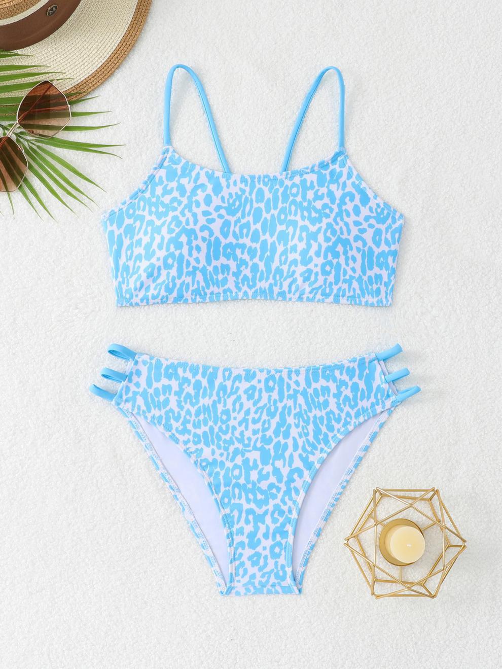 Sexy Leopard Print Two-Piece Bikini Swimsuit for Women