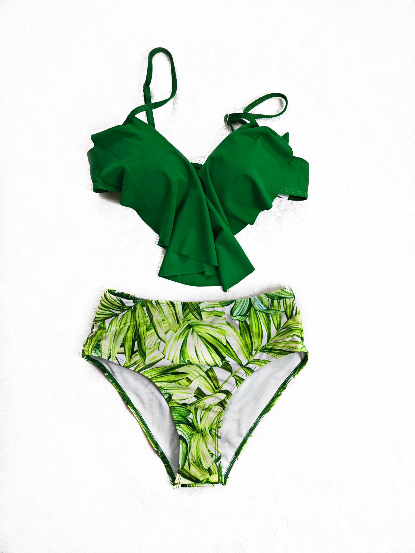 Sexy Bikini High-Waist Two-Piece Ruffle Swimsuit