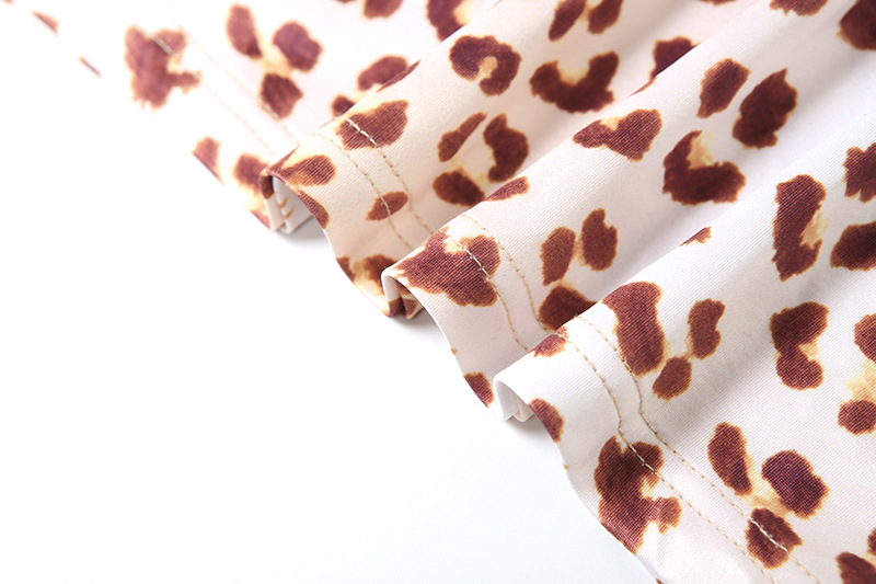 Women's Spring Sexy Lace Patchwork V-Neck Bodycon Leopard Dress