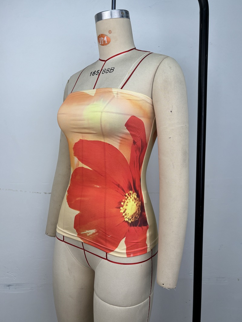 Printed Strapless Women's Summer Sexy Camisole Top