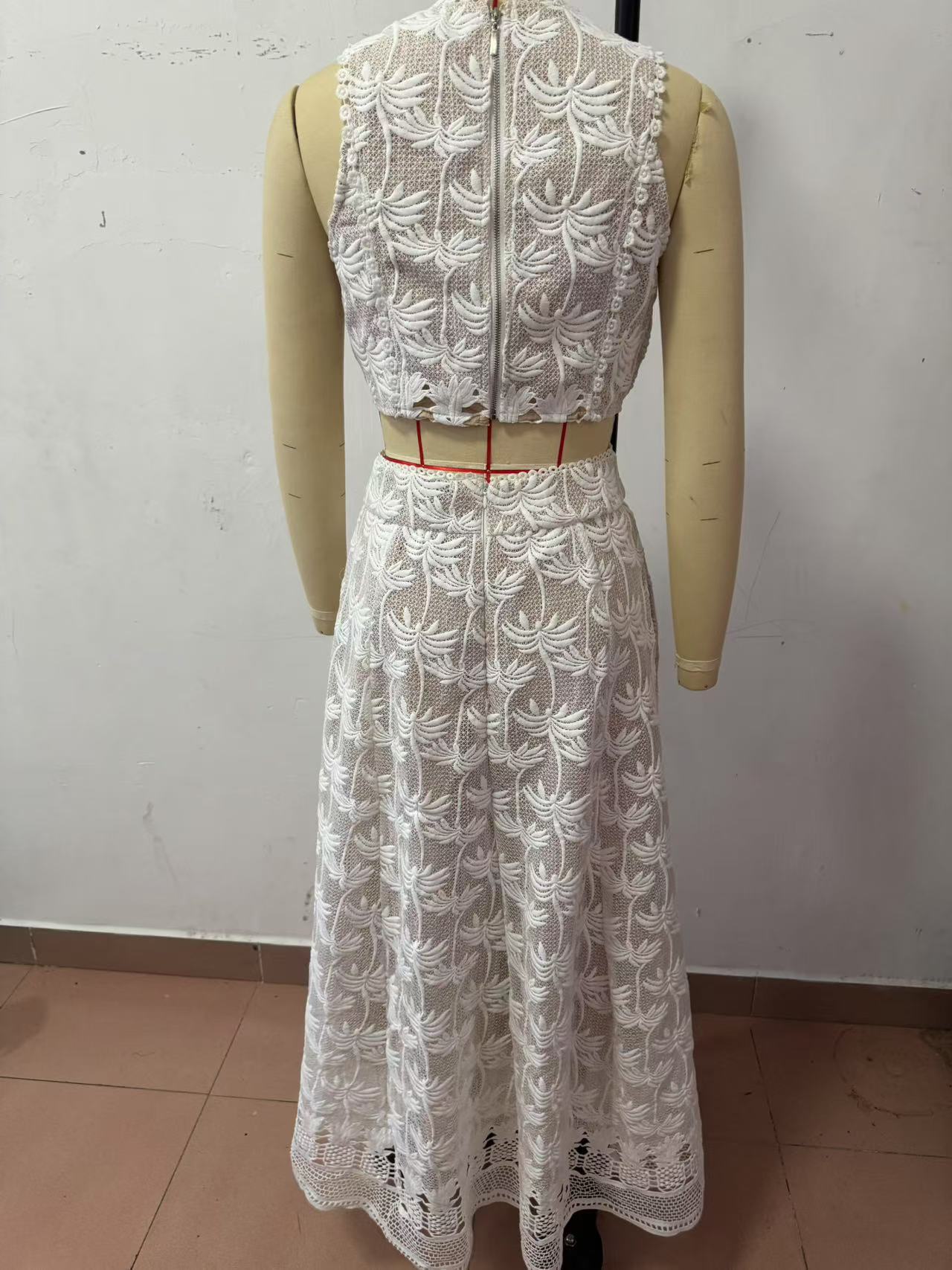 Spring/Summer Sleeveless Top Casual Holiday Skirt Two-Piece Set