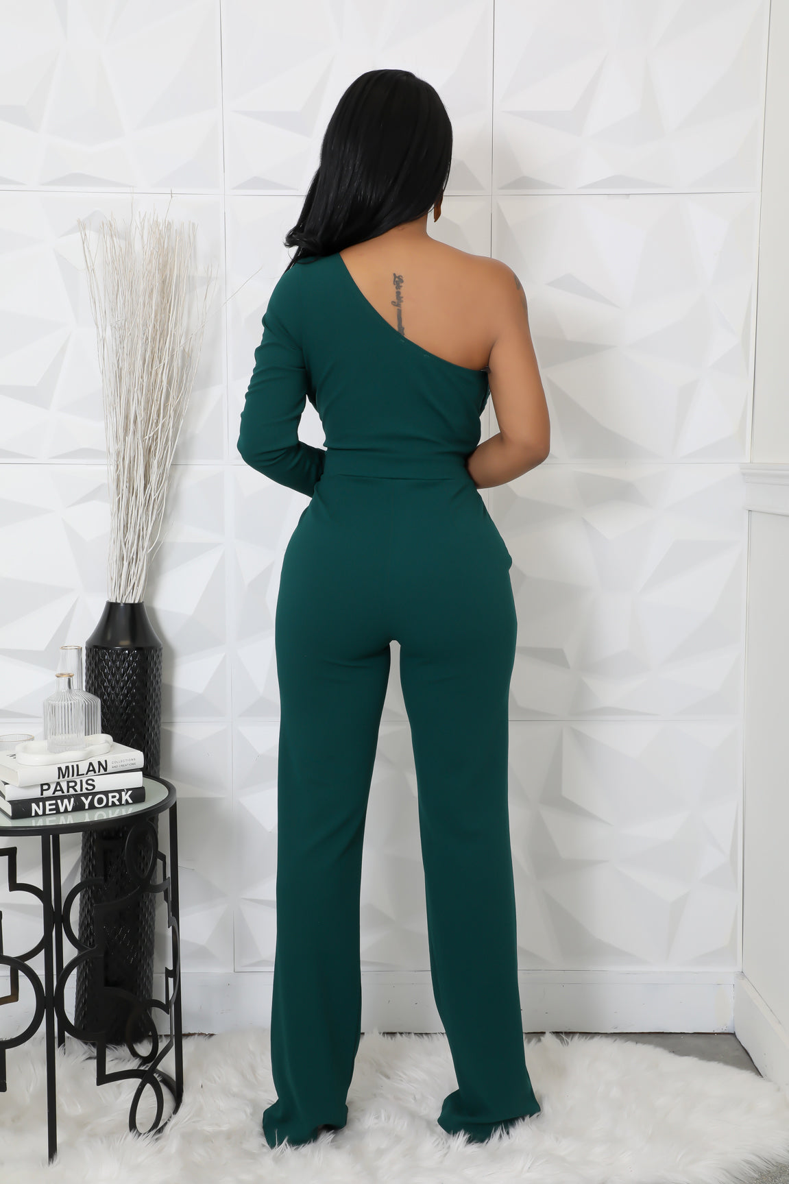 Women Sexy One Shoulder Long Sleeve Jumpsuits