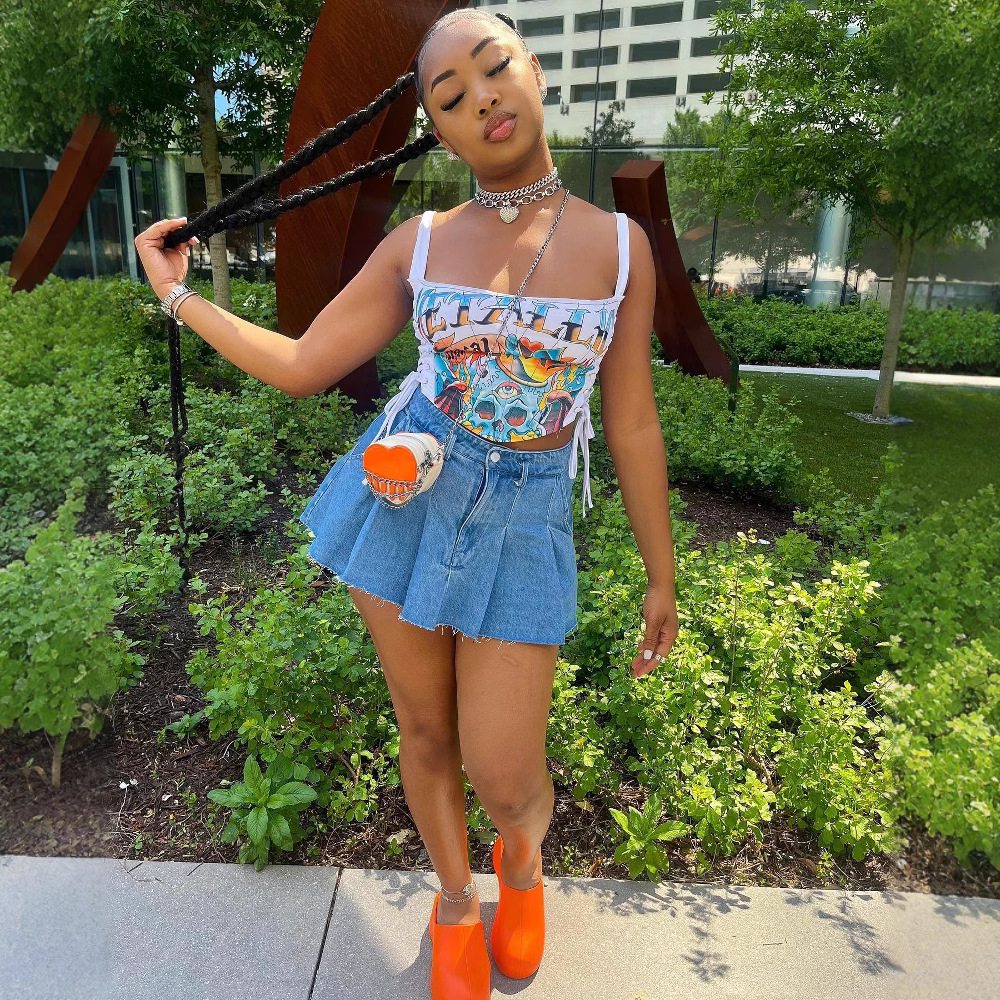 Women Bobbi Summer Printed Corset Top