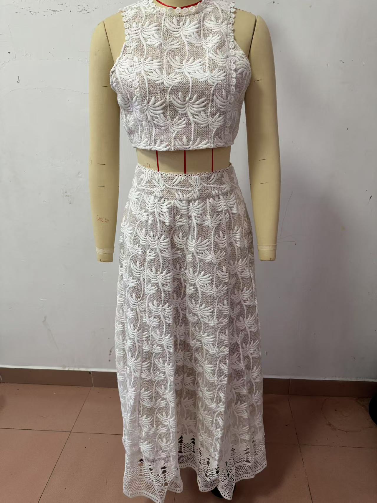 Spring/Summer Sleeveless Top Casual Holiday Skirt Two-Piece Set