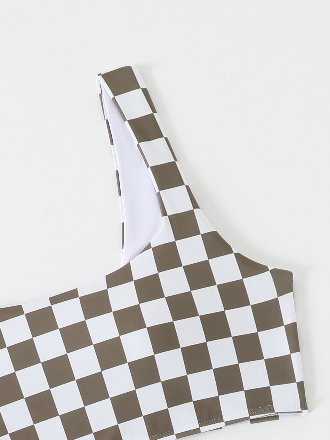 Checkered High-Waist Bikini Two-Piece Sport Swimsuit