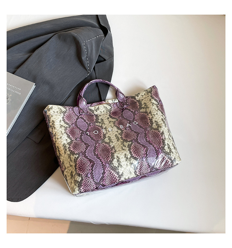 Women Trendy Tote Spring Handbag Snakeskin Shoulder Bag