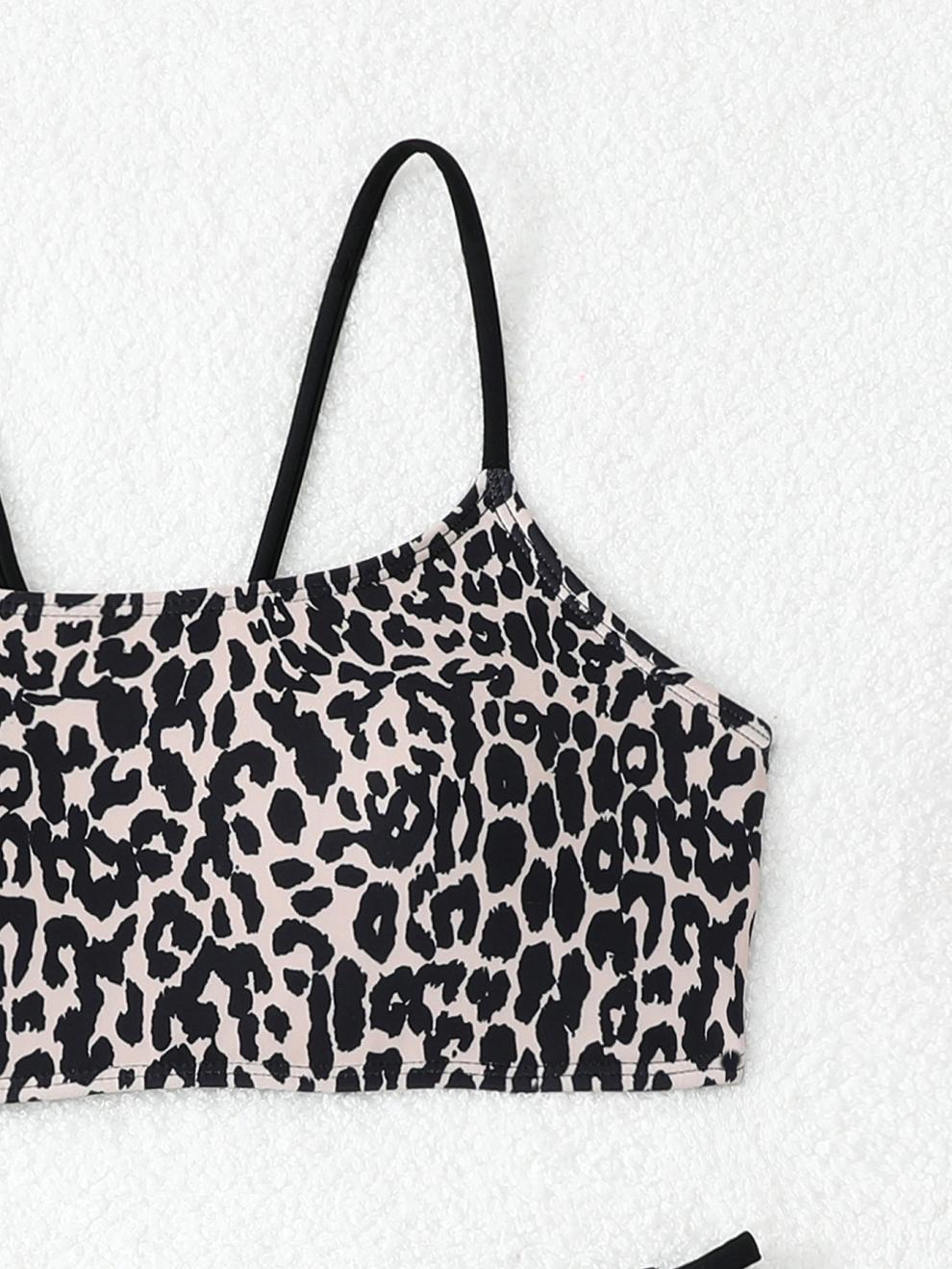 Sexy Leopard Print Two-Piece Bikini Swimsuit for Women