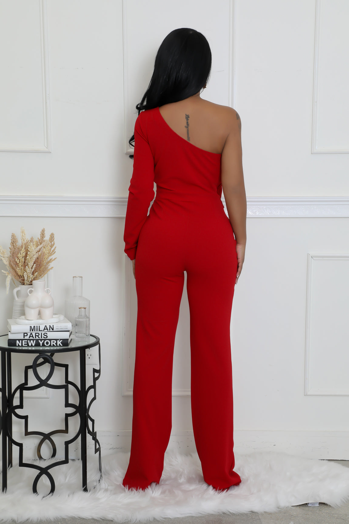 Women Sexy One Shoulder Long Sleeve Jumpsuits