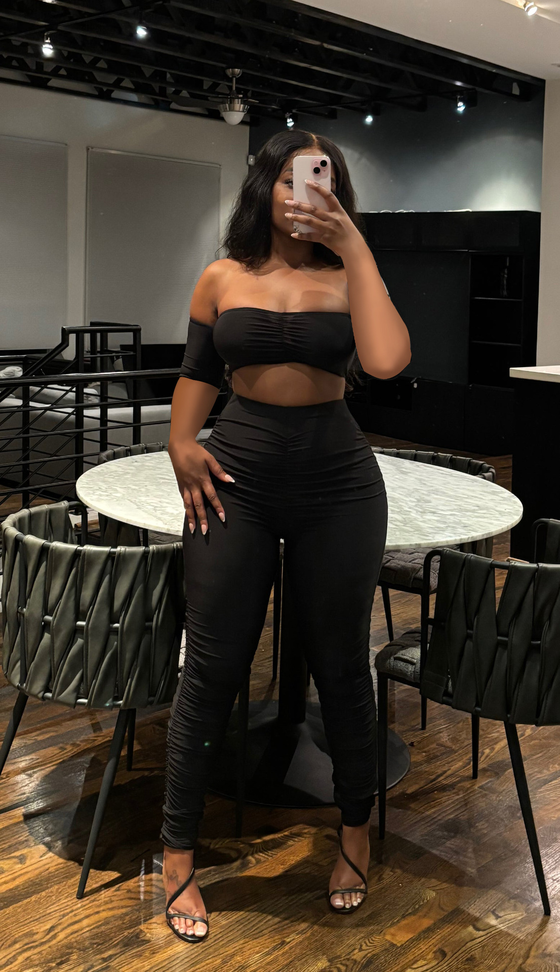 Women Sexy Backless Strapless Solid Top and Pants Two Piece Set