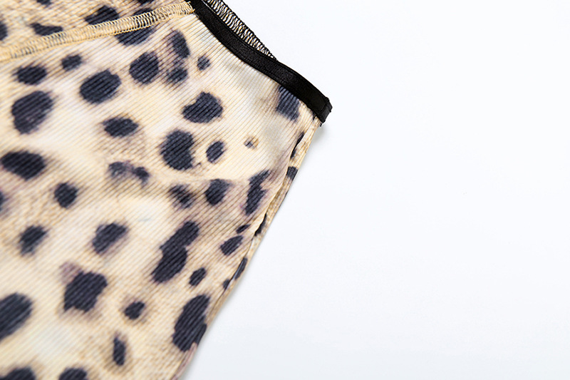 Women's Spring Leopard Print Slim Fitted Camisole and Casual Shorts Set