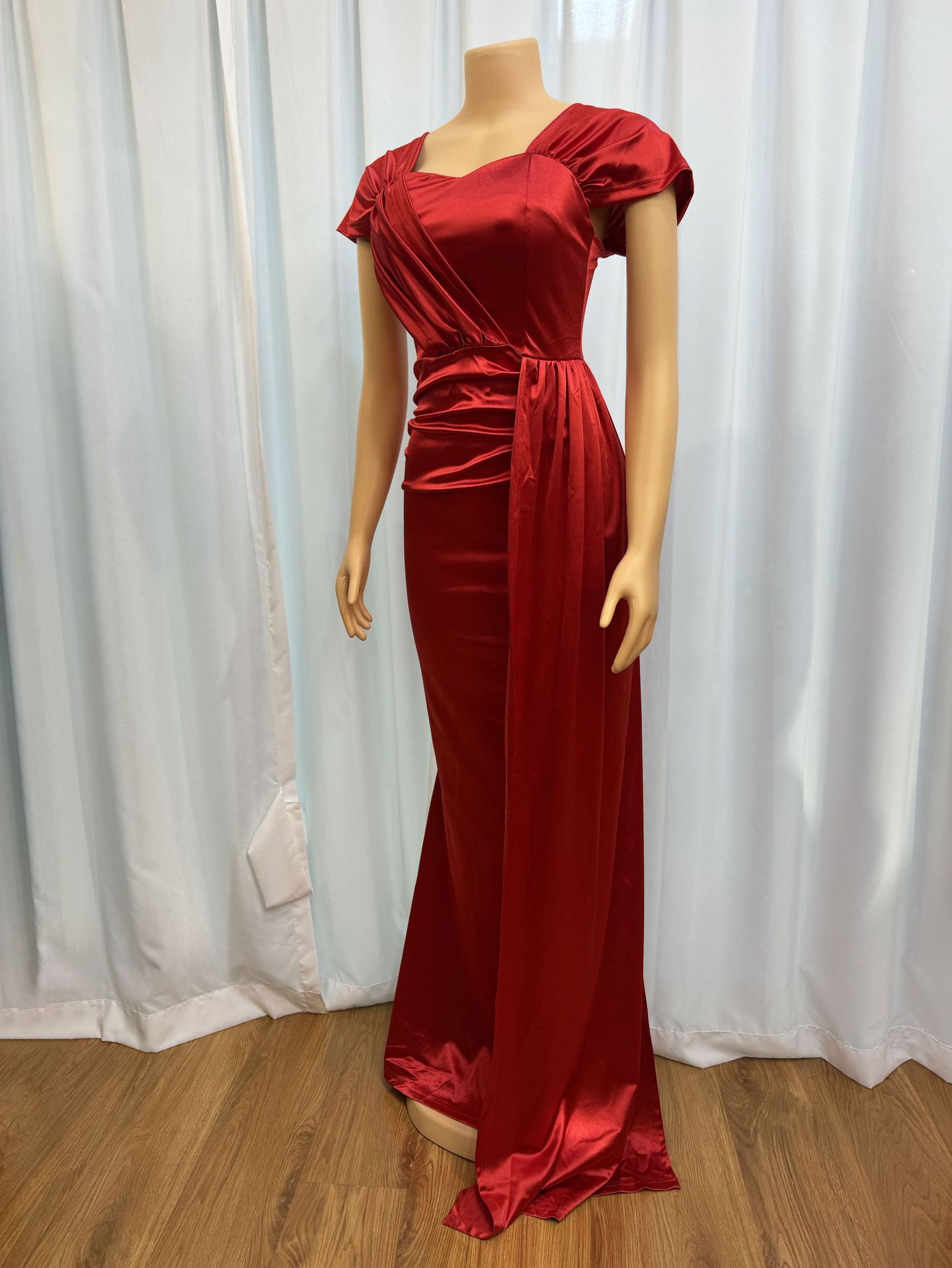 Solid Color Sexy Low-Back Slim Asymmetrical Long Dress