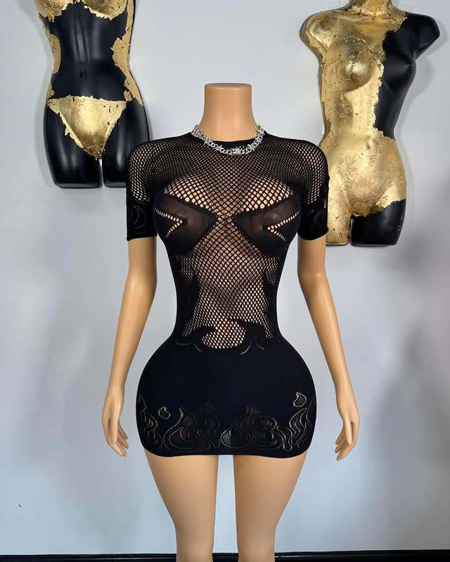 Women See-Through Sexy Fishnet Sexy Bodycon Dress