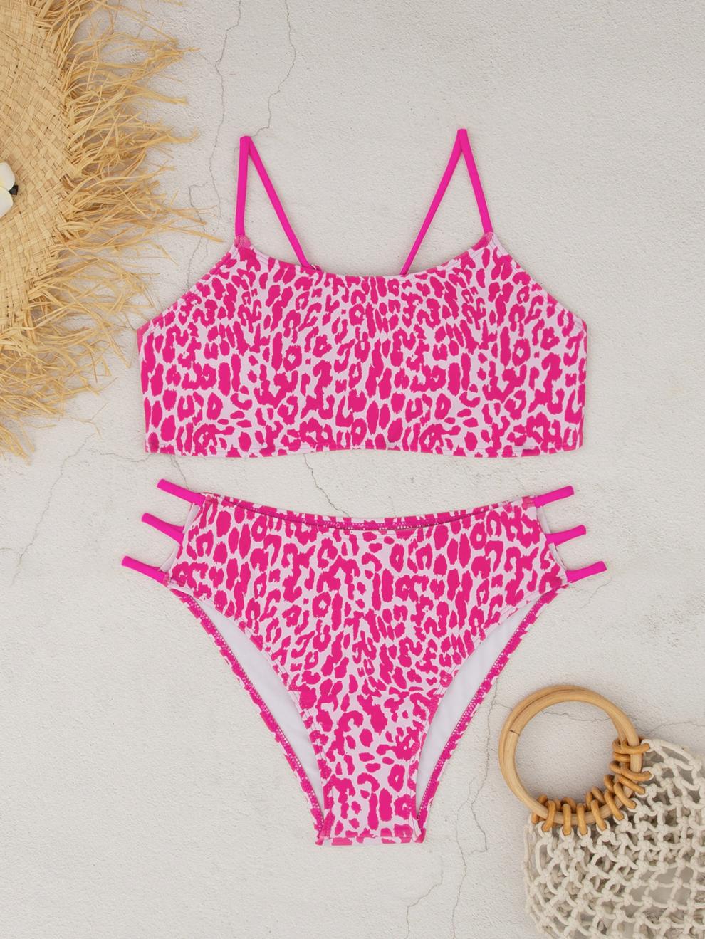 Sexy Leopard Print Two-Piece Bikini Swimsuit for Women