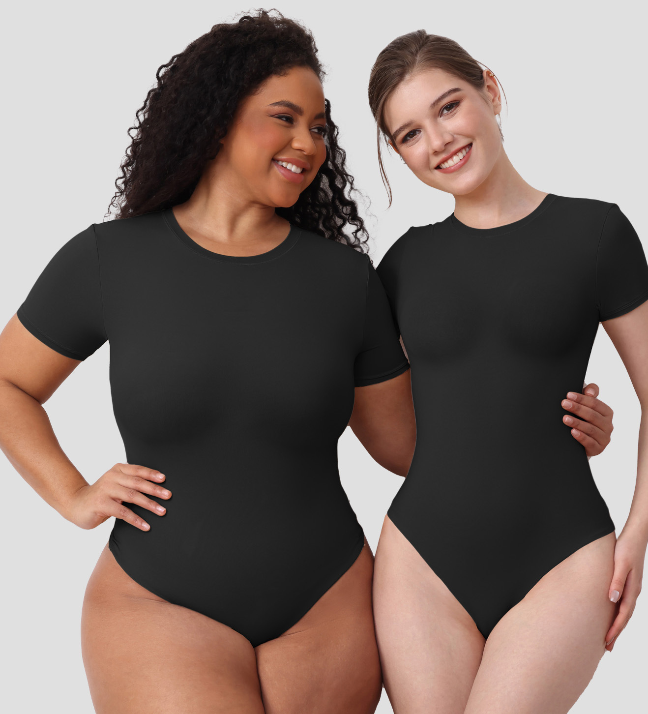 Women's Short-Sleeve Tight-Fit Solid Color Bodysuit Outdoor Wear