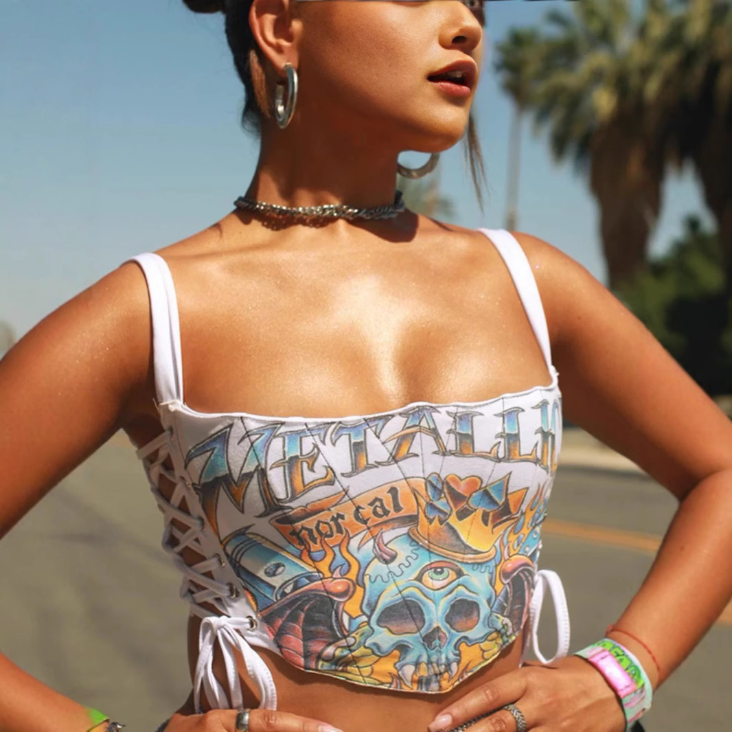 Women Bobbi Summer Printed Corset Top