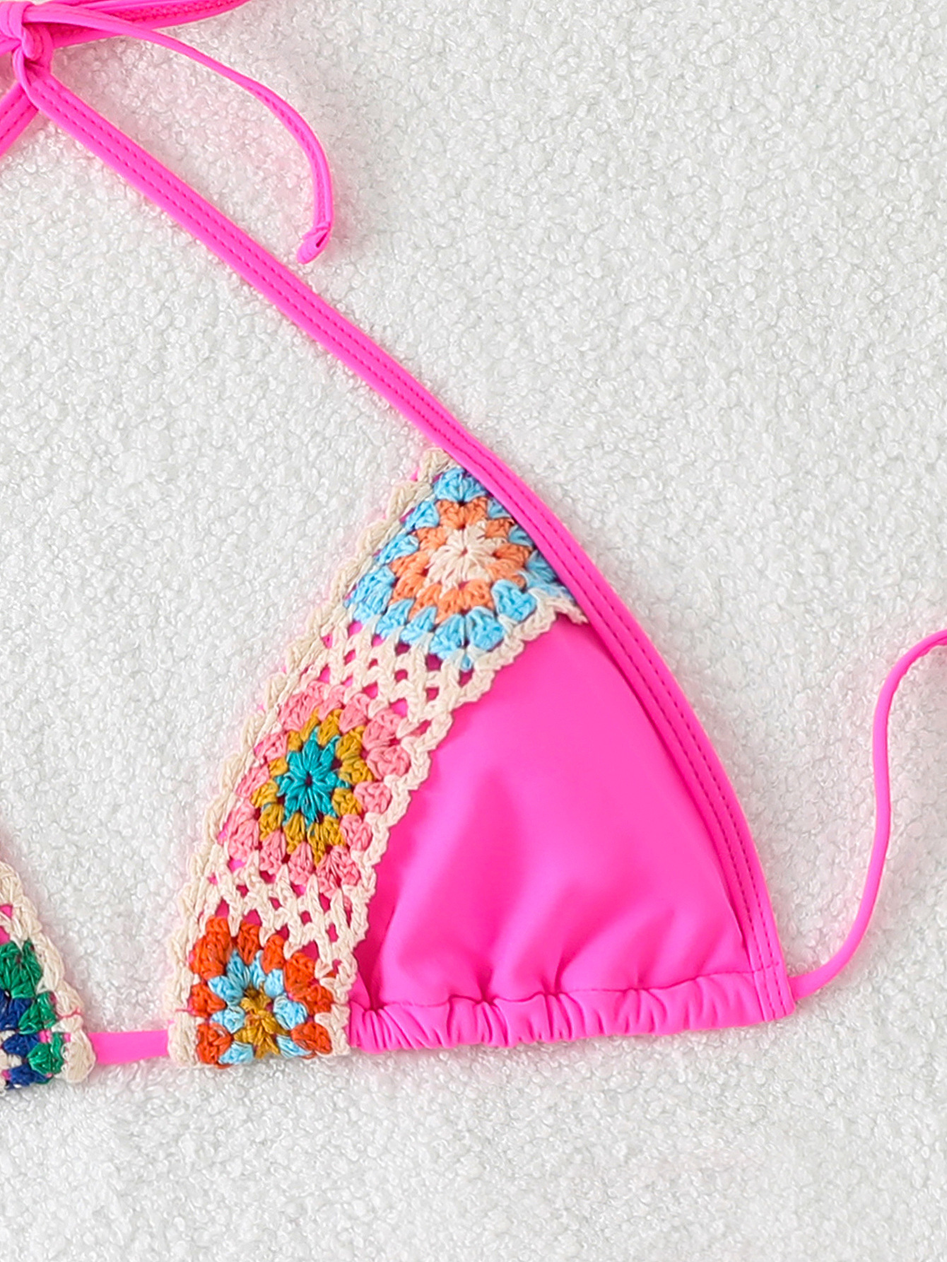 Bikini Set Embroidered Halter Tie-Back Swimsuit for Women