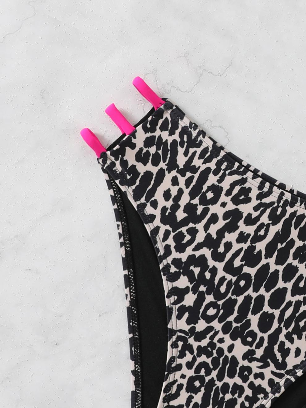 Sexy Leopard Print Two-Piece Bikini Swimsuit for Women