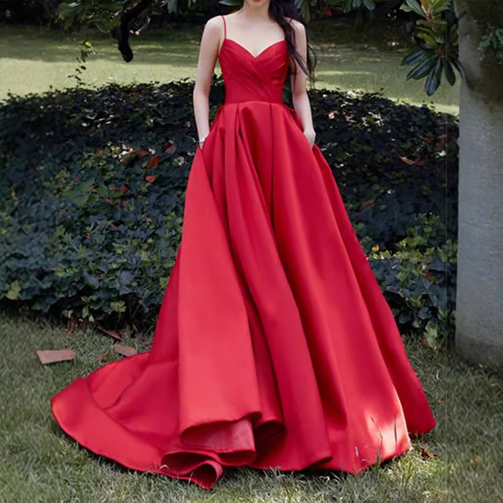 Women French Velvet Sequined Sexy V-Neck Strapless Evening Dress