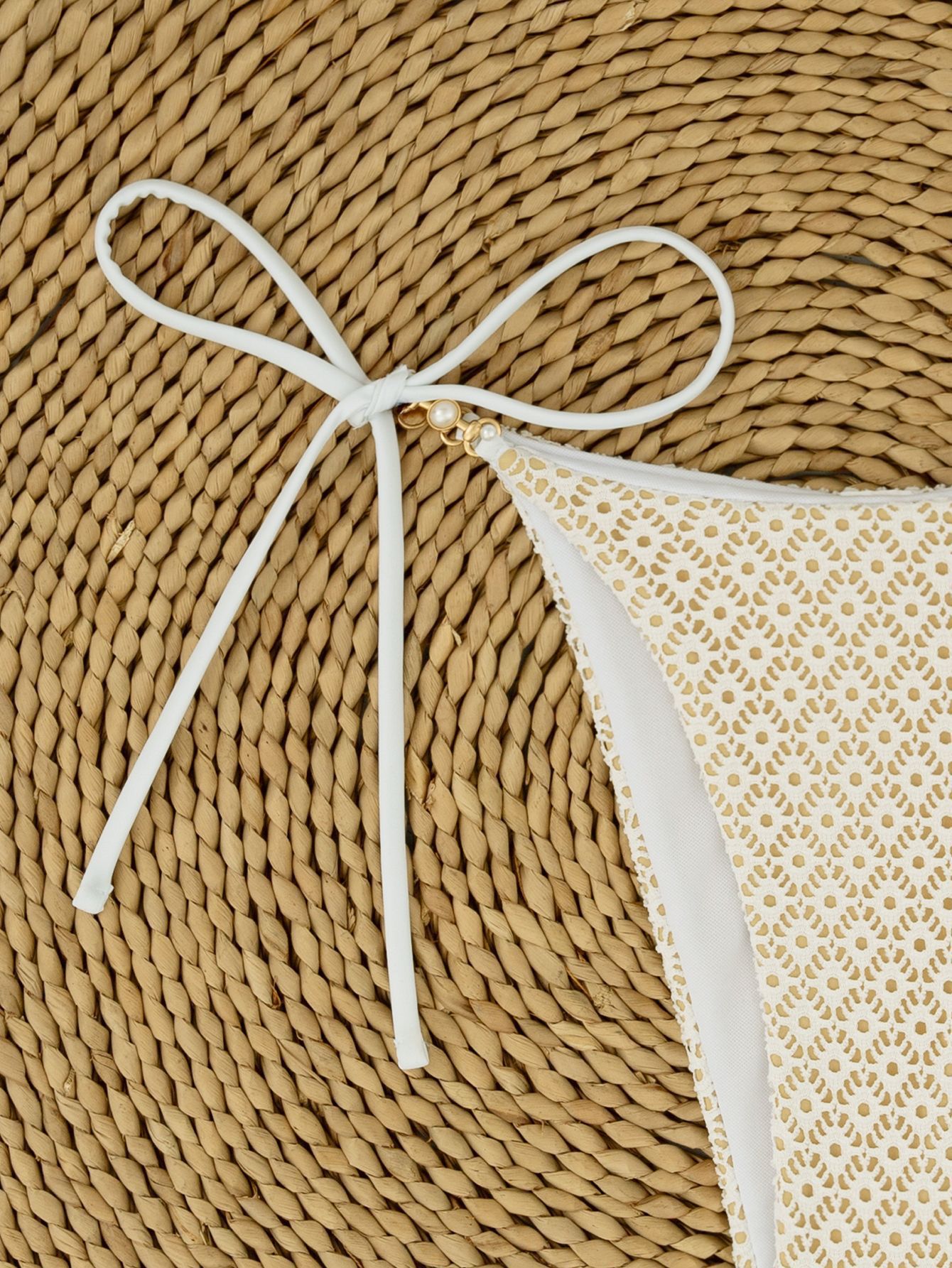 Halter Neck Triangle Bikini Tie-Back Low-Back Print Swimsuit