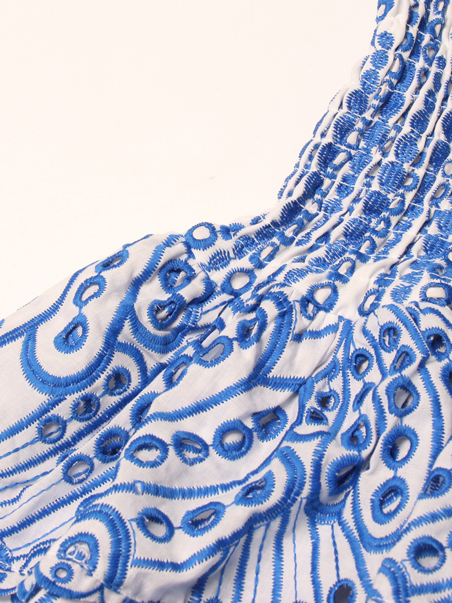 Bohemian Holiday Strapless Slim Waist Mini Cascading Ruffles Dress