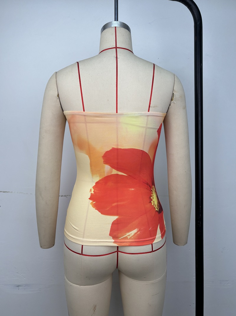 Printed Strapless Women's Summer Sexy Camisole Top