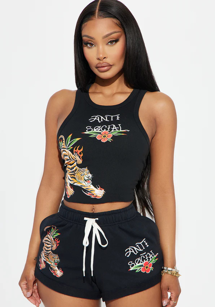 Print Camisole and Shorts Set