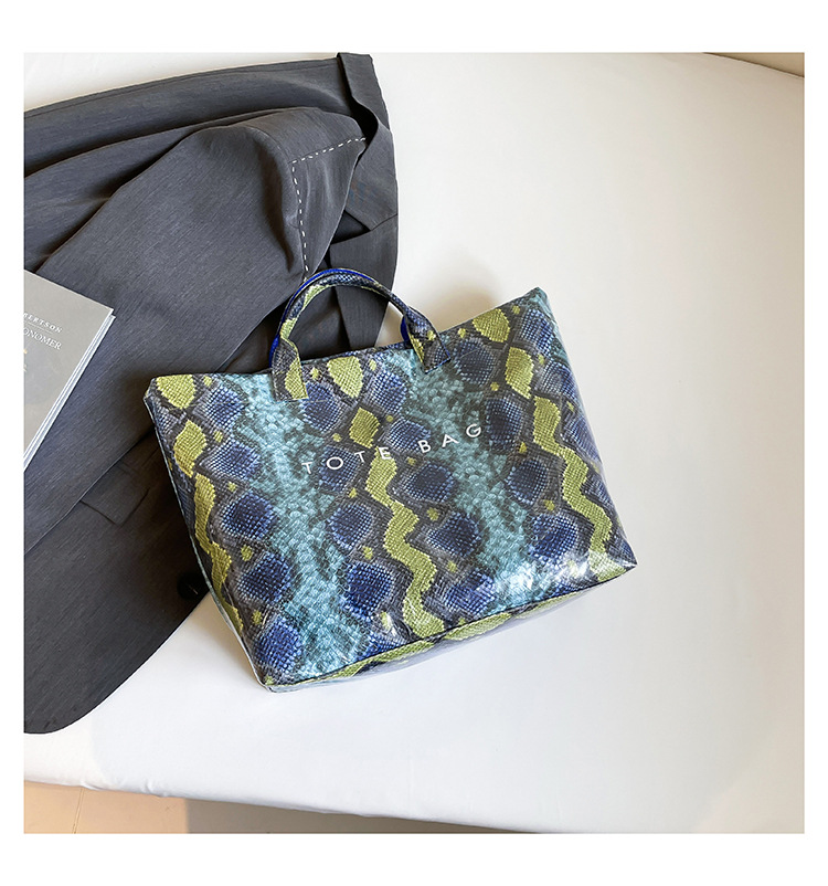 Women Trendy Tote Spring Handbag Snakeskin Shoulder Bag