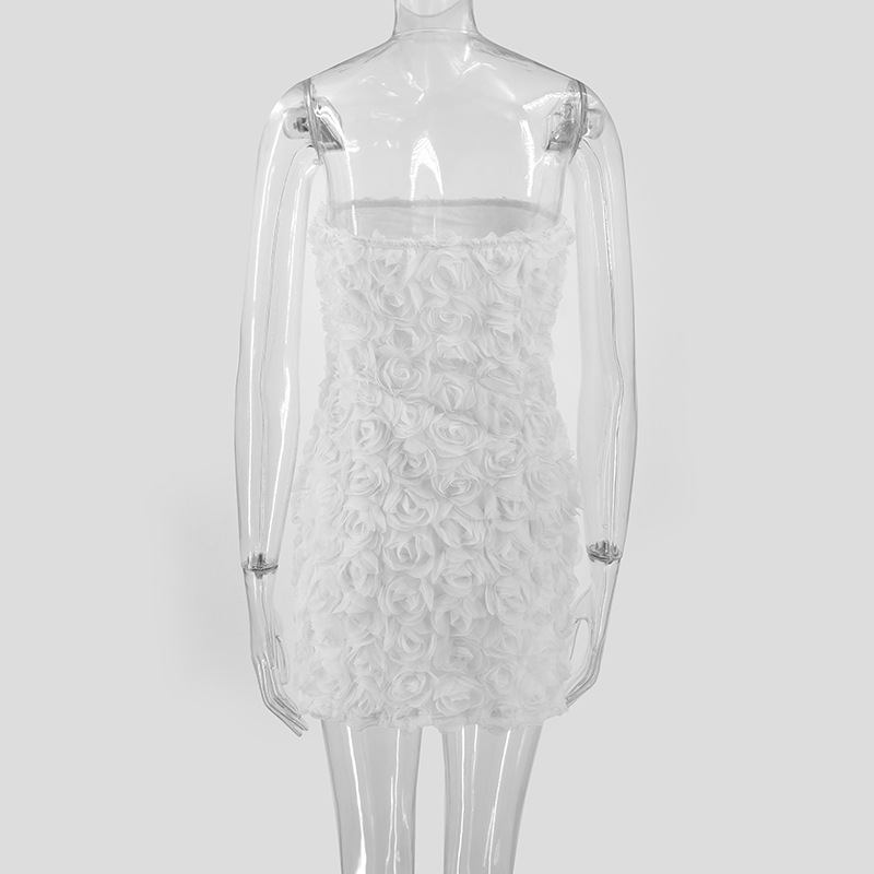 Women Sexy Floral Strapless Bodycon Dress