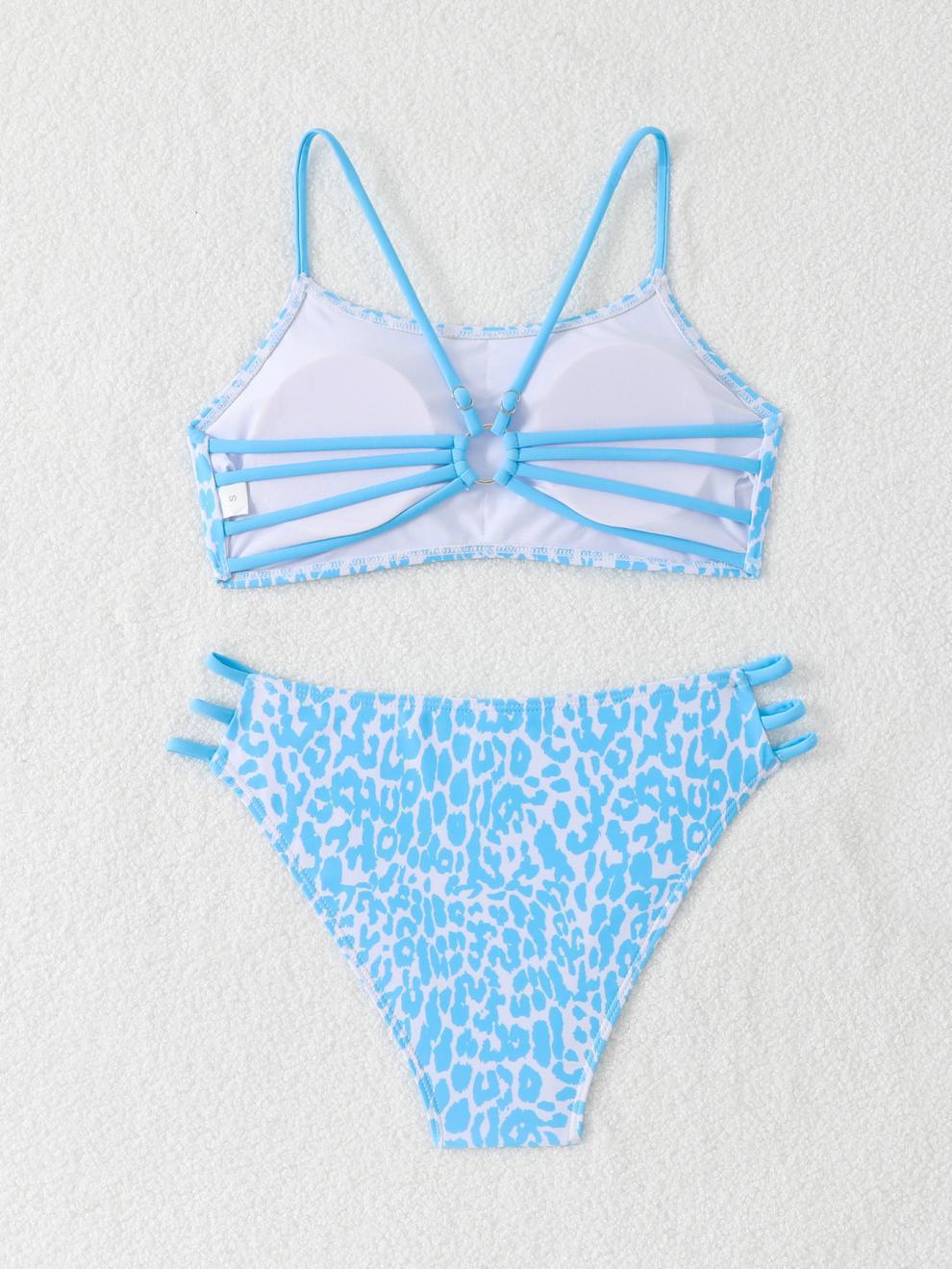 Sexy Leopard Print Two-Piece Bikini Swimsuit for Women