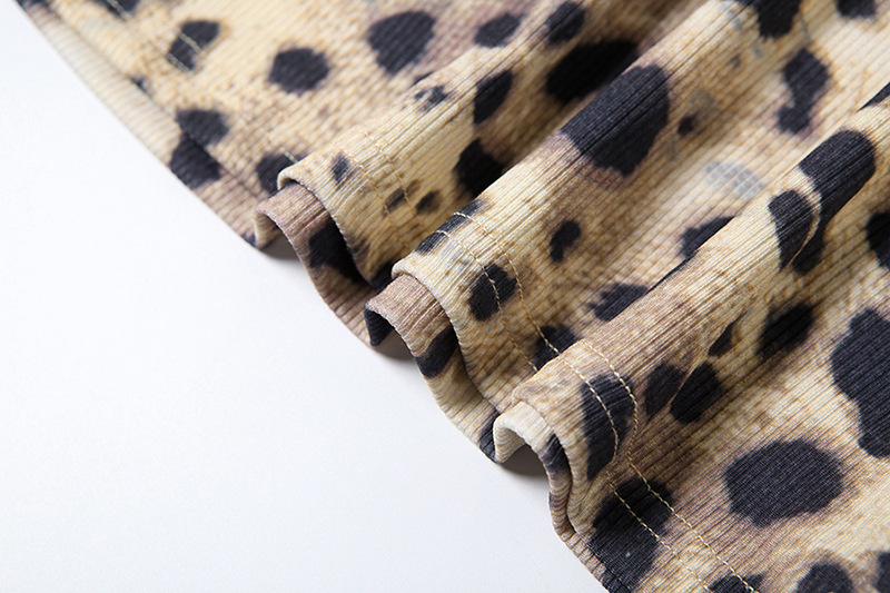 Women's Spring Leopard Print Slim Fitted Camisole and Casual Shorts Set