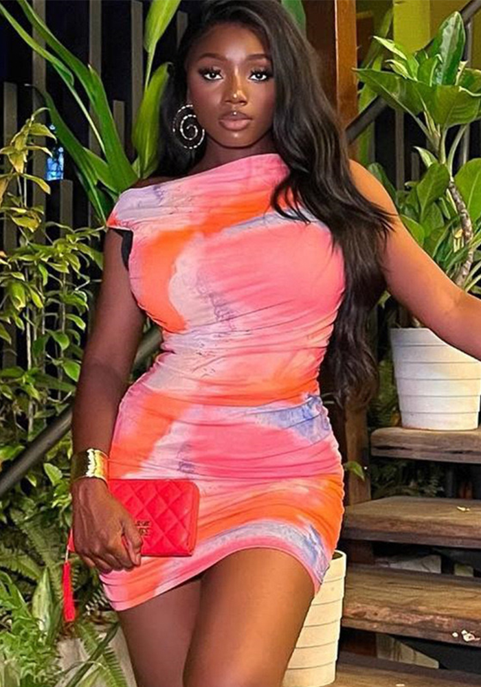 Tight-Fit Sexy Mesh Sleeveless Ruched Bodycon Dress