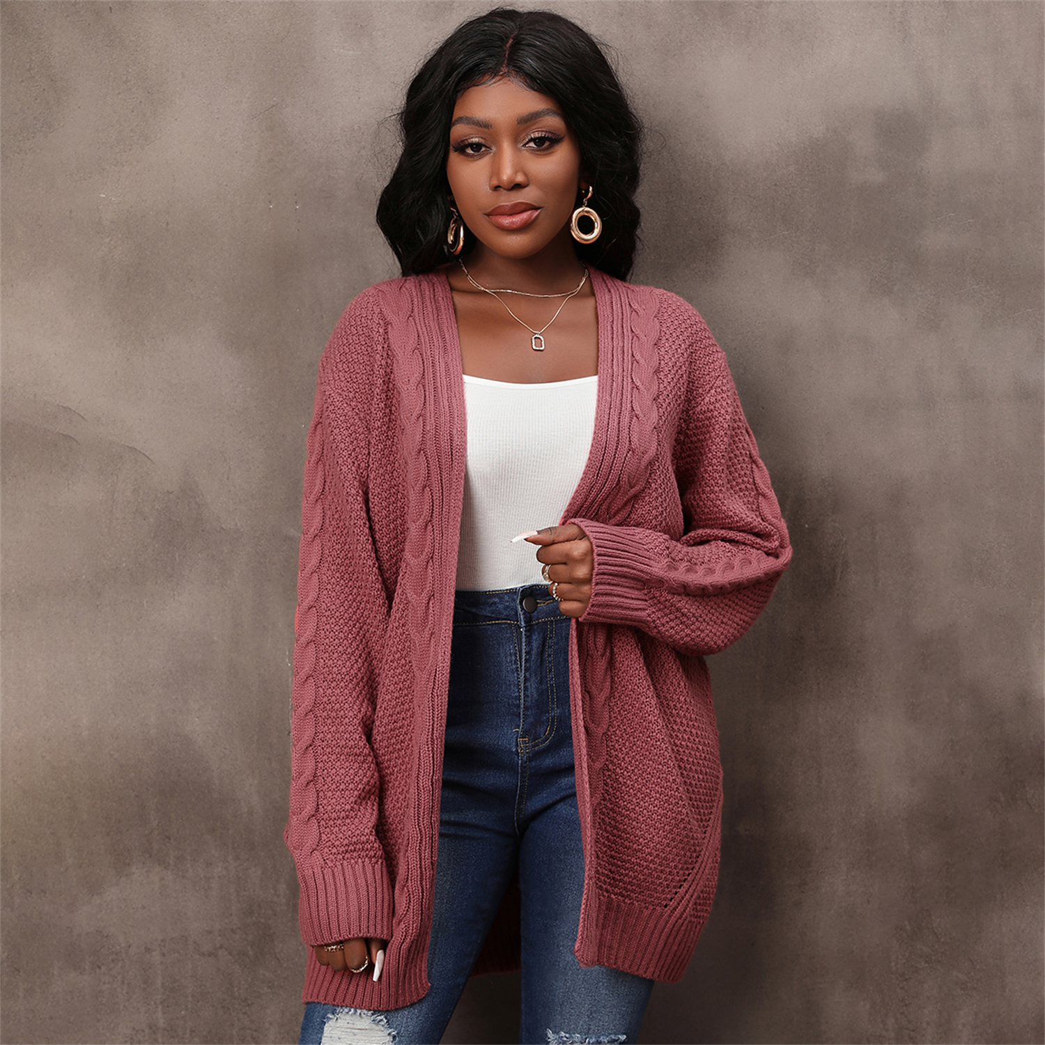 Women Long Sleeve Cardigan Sweater